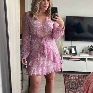 RD STYLE Purple Floral Wrap Dress